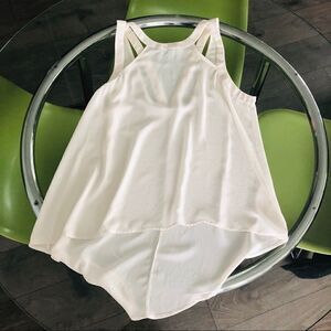 (3/$15)  lush • cut out hi-low tank top white